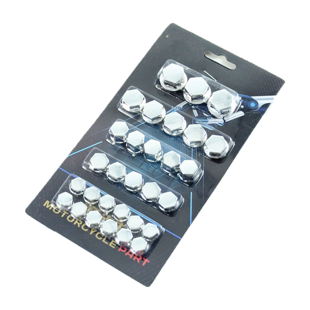 30-Piece Colorful Motorcycle Screw Nut Covers - 16