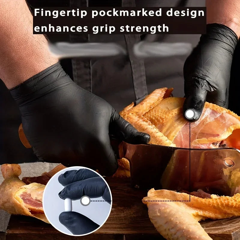Disposable Black Nitrile Cleaning Gloves