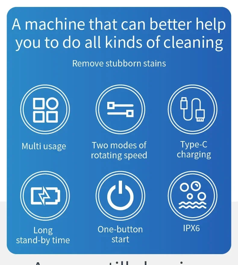 4-in-1 Electric Handheld Power Scrubber for Household Cleaning