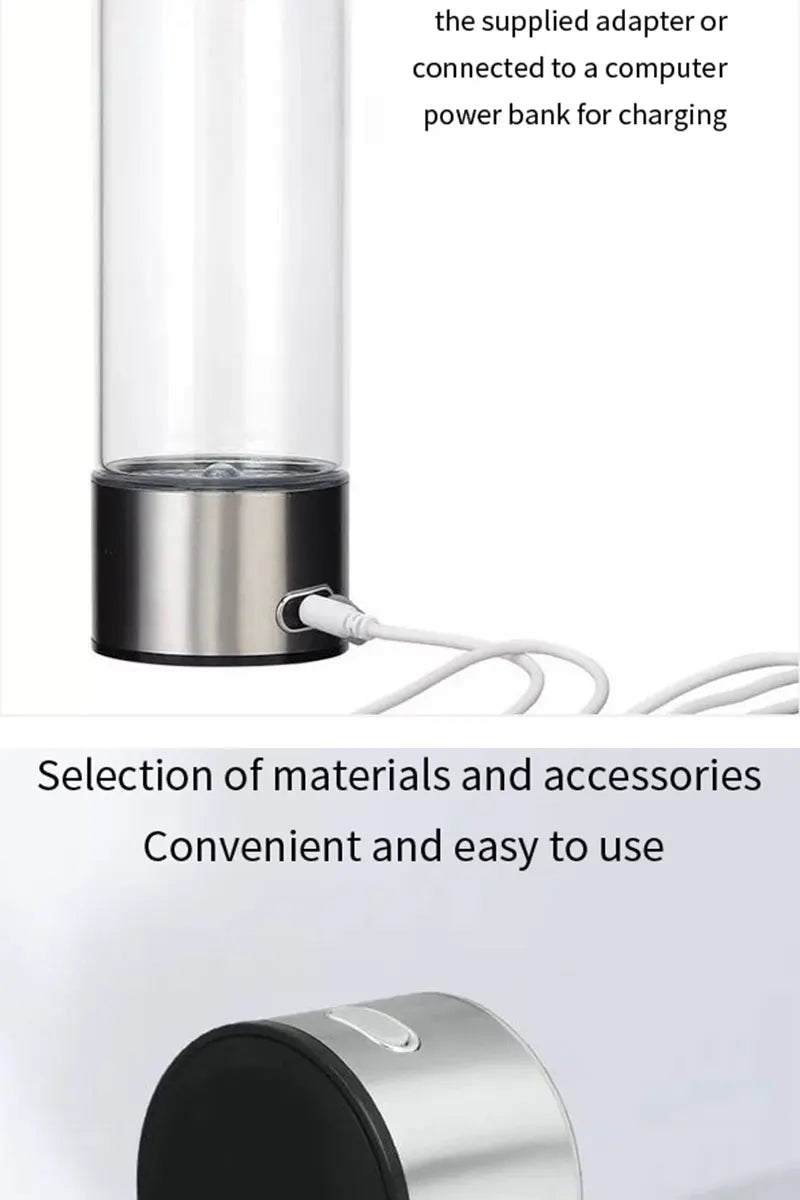 Portable Hydrogen-Rich Water Generator Bottle