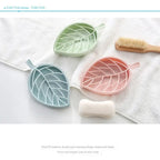 Leaf-Shaped Self-Draining Soap Holder for Bathroom and Shower
