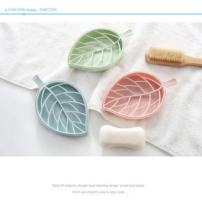 Leaf-Shaped Self-Draining Soap Holder for Bathroom and Shower