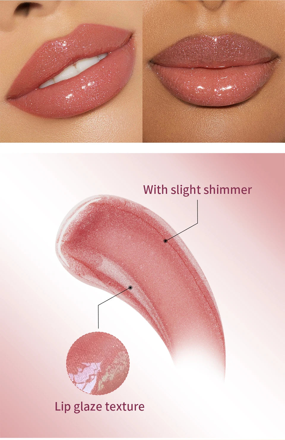 Moisturizing Liquid Glitter Lip Gloss for Plump Lips