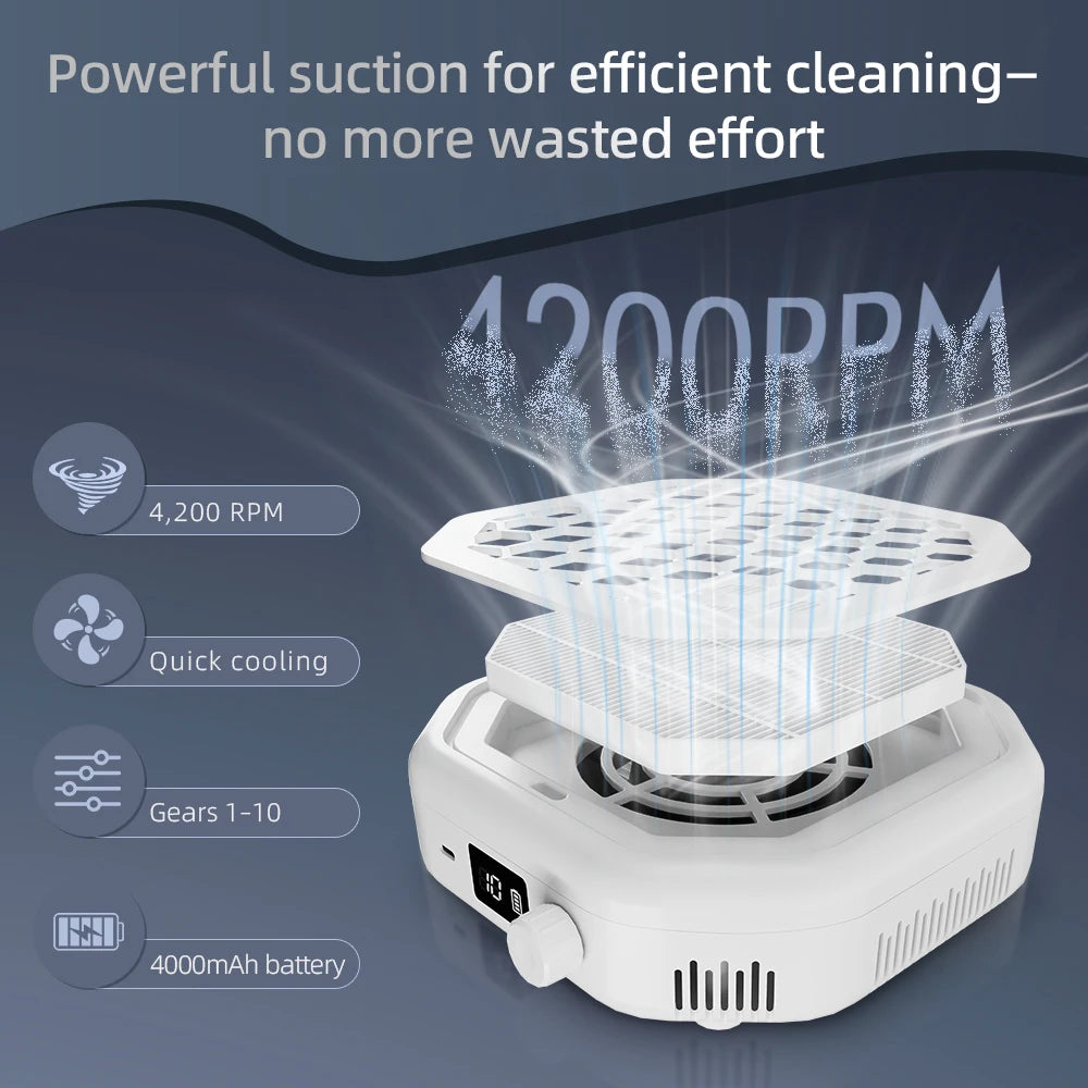 Rechargeable Cordless Nail Dust Collector for Manicures - 5