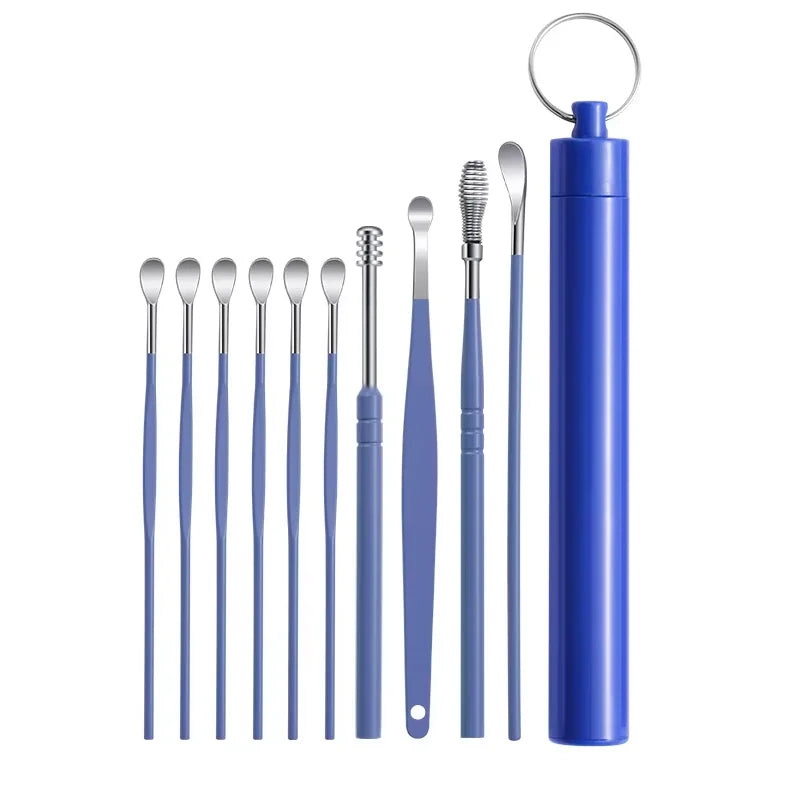 Stainless Steel Ear Wax Removal Tool Kit with Travel Case - 13