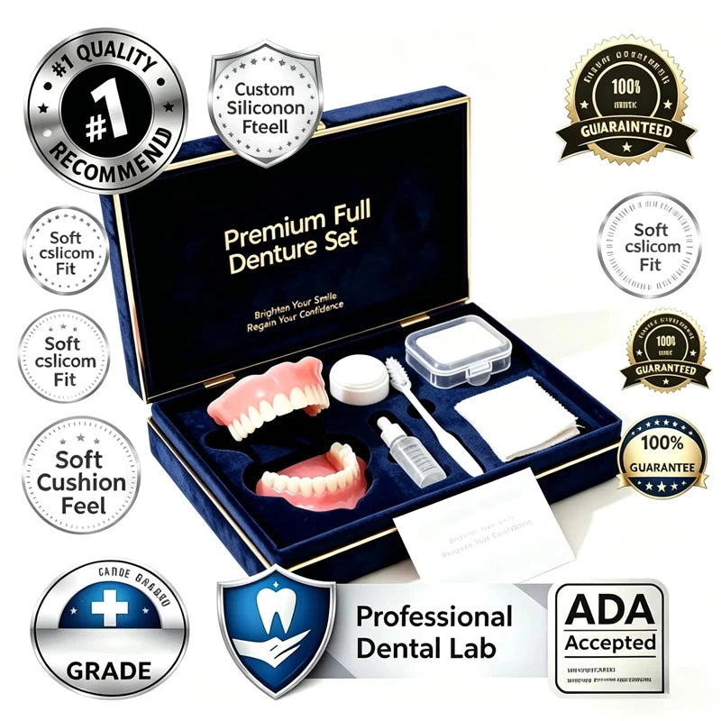 Instant Realistic Cosmetic Denture Set for Upper and Lower Teeth