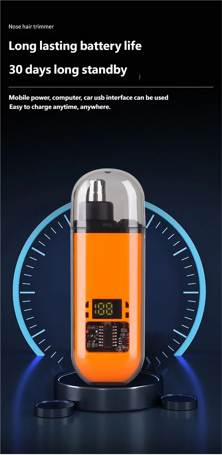 Rechargeable Portable Nose and Ear Hair Trimmer