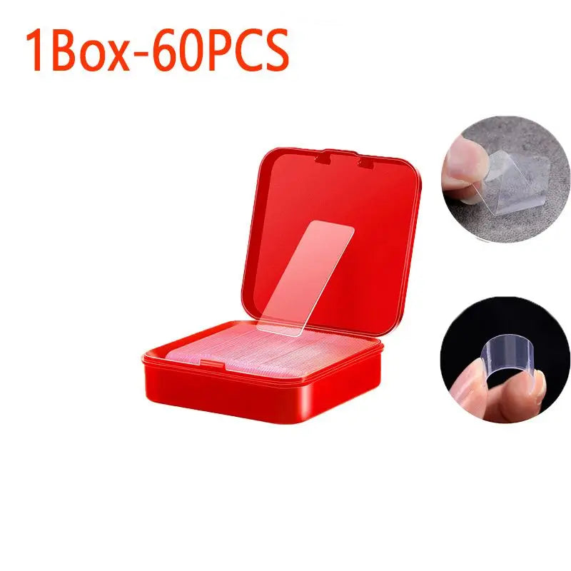 Heavy-Duty Transparent Reusable Nano Adhesive Tape Pads