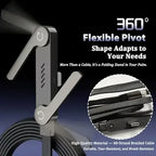 240W Fast Charging Cable with Integrated Phone Stand