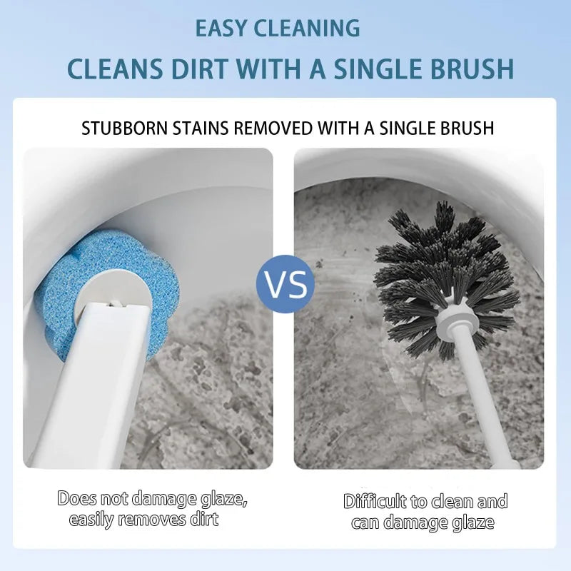 Wall-Mounted Disposable Toilet Brush with Long Handle