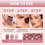 Spherical Powder Bead Blush for Natural Glowing Makeup