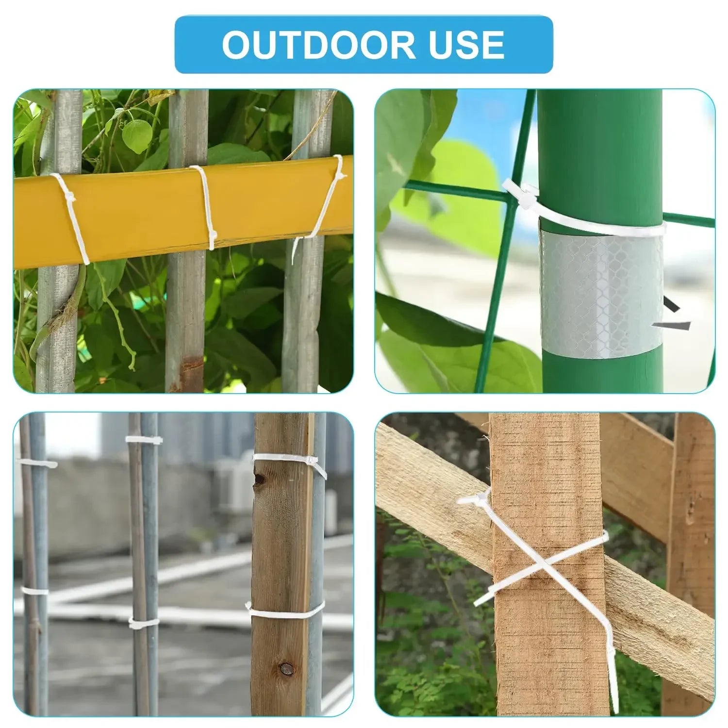 Heavy Duty Self-Locking Nylon Cable Zip Ties for Home and Office - 24