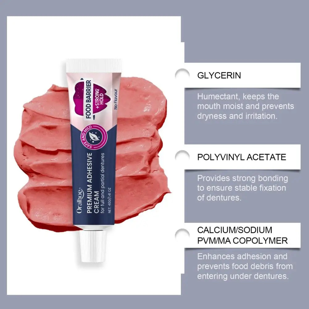 Strong Hold Denture Adhesive Cream for Full and Partial Dentures - 4