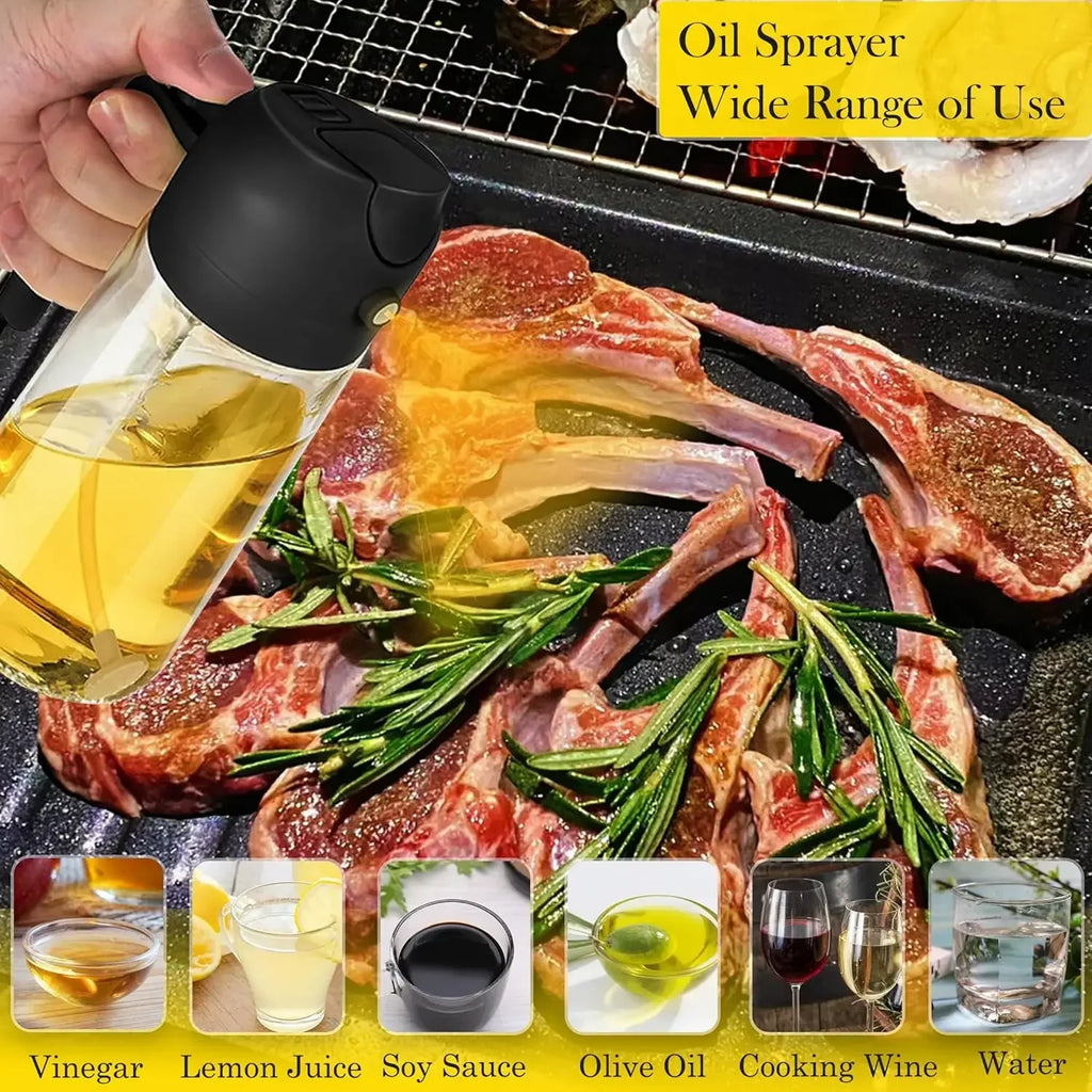 2-in-1 Glass Oil Sprayer and Pourer for Cooking
