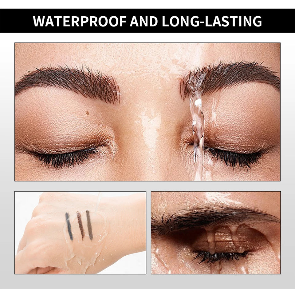 Waterproof Triangular Tip Eyebrow Pencil with Grooming Brush - 13