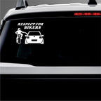 Respect for Bikers Car Window Decal