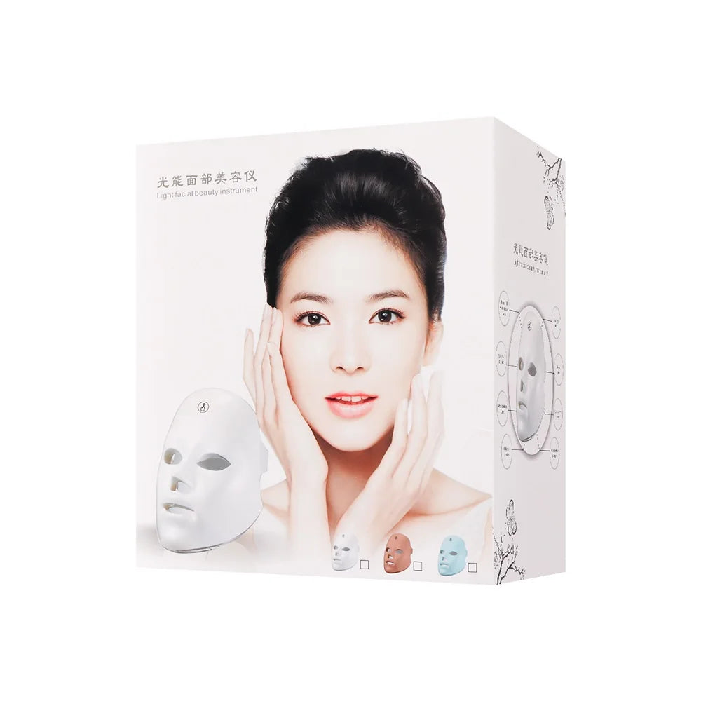 7-Color Rechargeable LED Facial Mask for Skin Rejuvenation