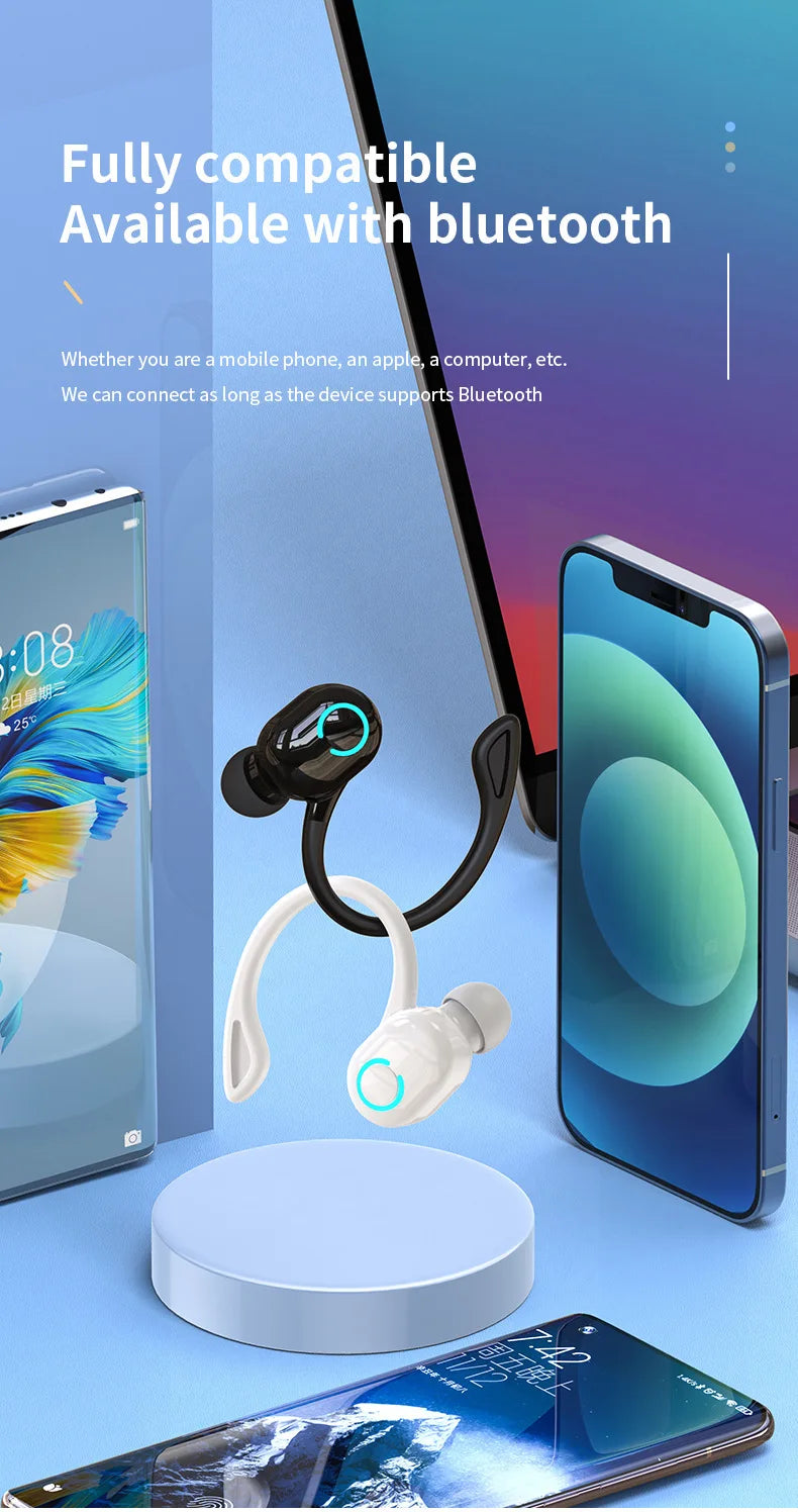 Wireless Ear-Hook Bluetooth Headset for Sports and Business