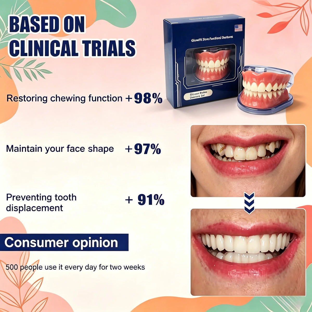 Instant Smile Resin Dentures Full Mouth Set