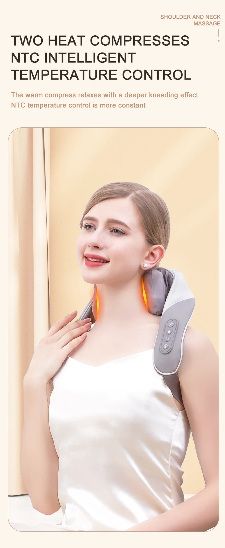 Wireless 6D Deep Tissue Neck and Shoulder Massager with Heat