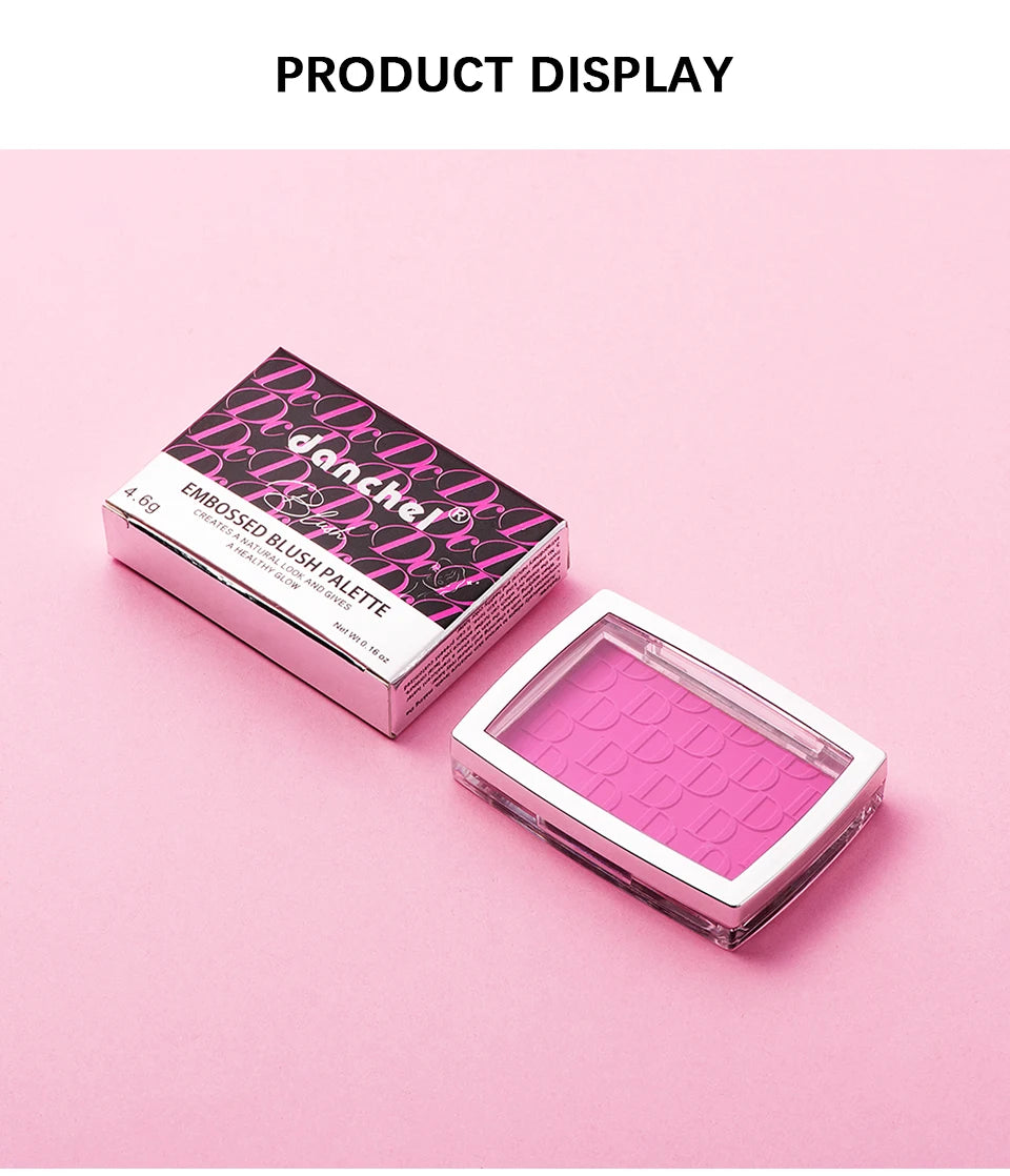Matte Embossed Blush Palette with Professional Brush