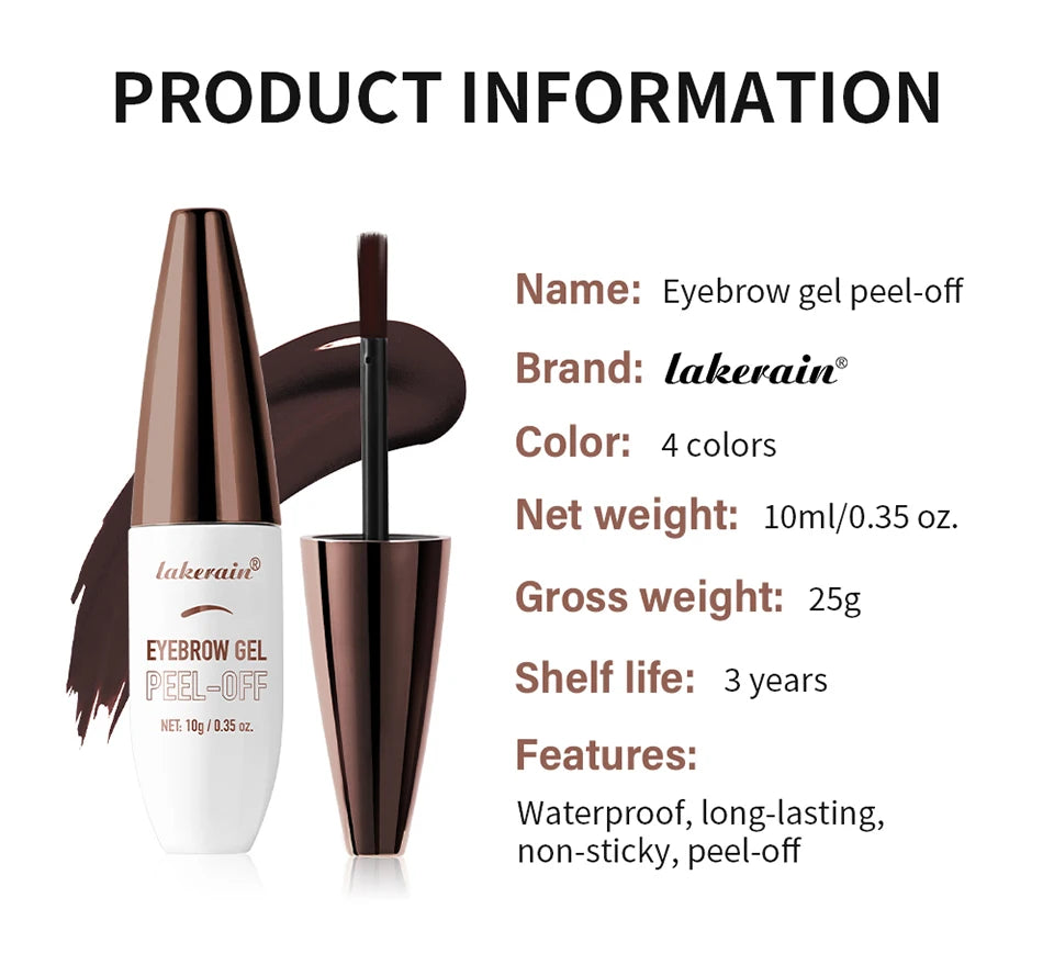Waterproof Peel-Off Eyebrow Tint Gel - 18