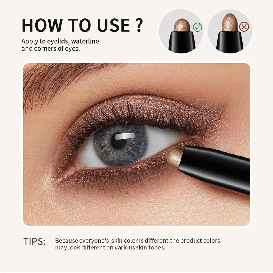 Long-Lasting Waterproof Eyeshadow Stick for Vibrant Eye Makeup - 14