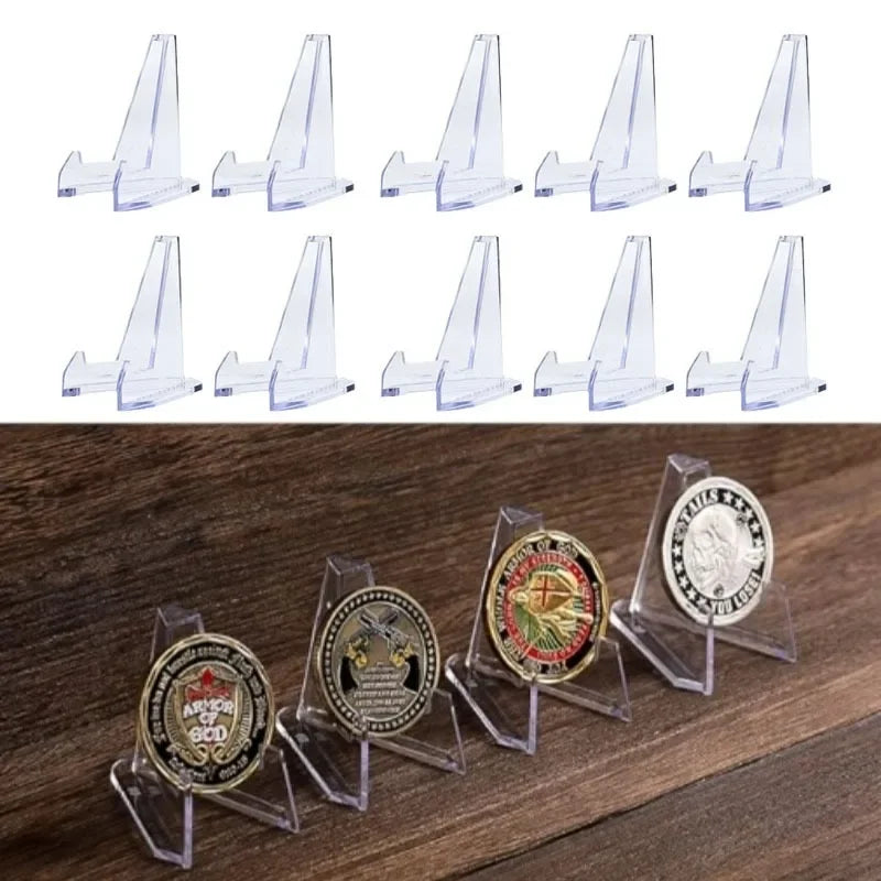 Acrylic Display Stands for Coins and Collectibles 10-Pack - 1