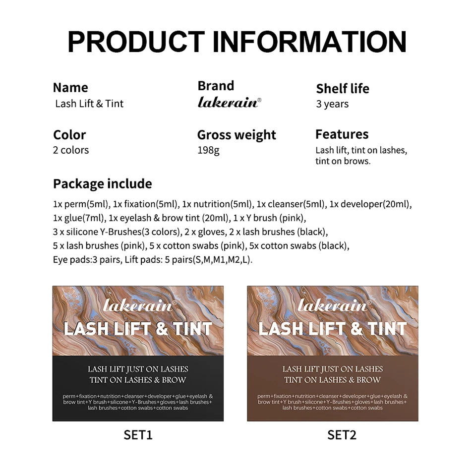 Professional Eyelash and Eyebrow Lifting and Tinting Kit