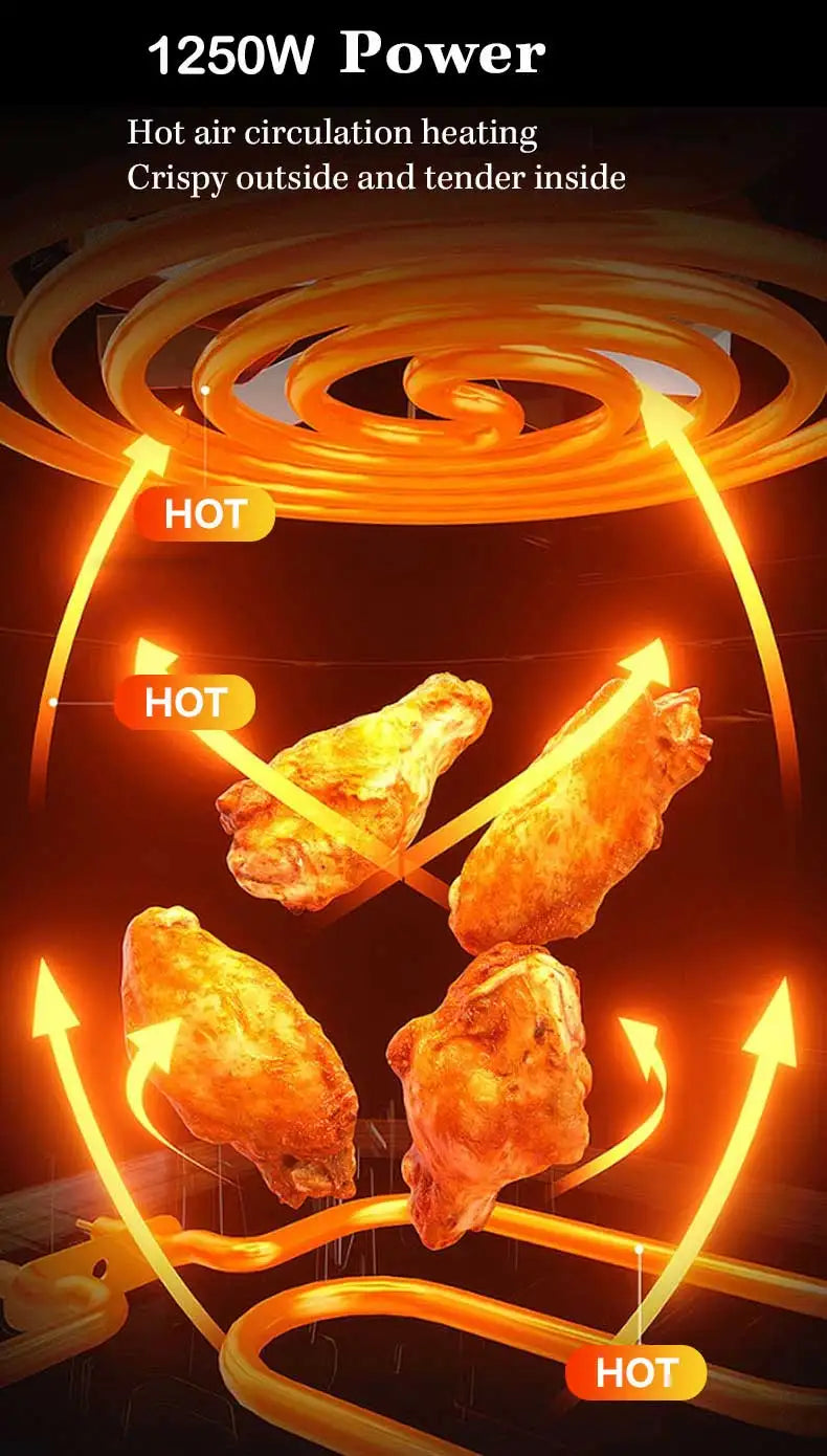 4.5L Stainless Steel Digital Oil-Free Air Fryer - 10
