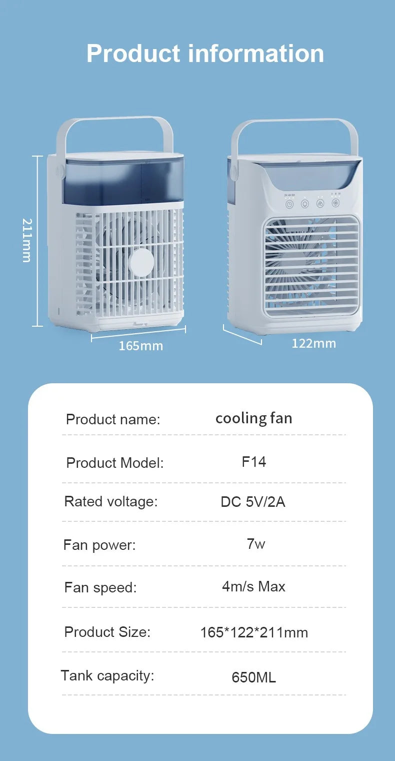 Portable Desktop Air Cooler with Humidifier Spray - 17