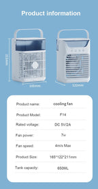 Portable Desktop Air Cooler with Humidifier Spray