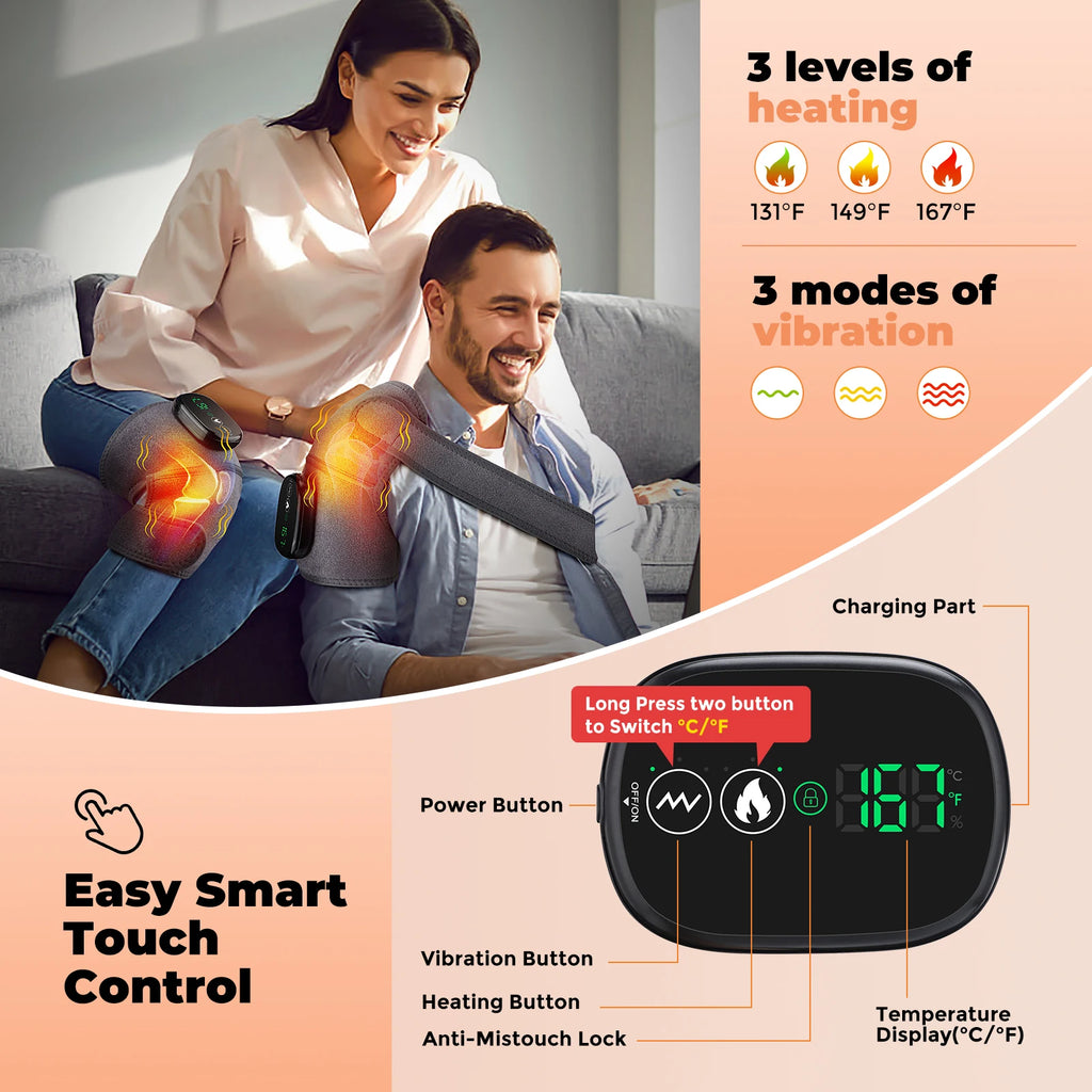 Heated Vibration Knee Massager for Joint Pain Relief