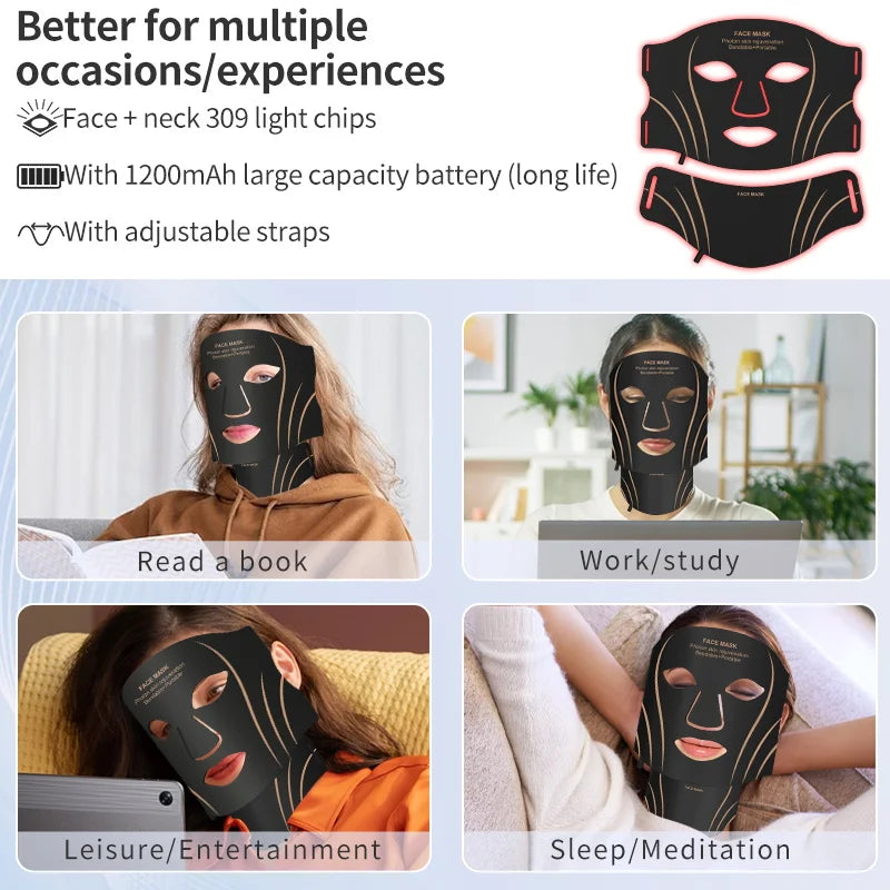 7-Color LED Face and Neck Rejuvenation Mask