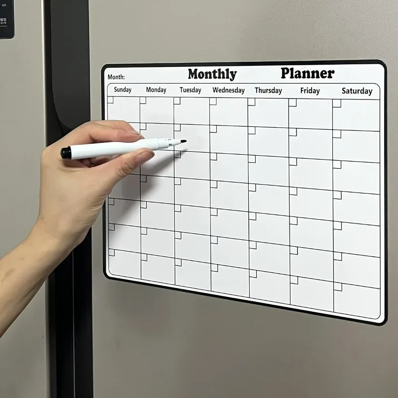 Magnetic Refrigerator Dry Erase Monthly Calendar Planner - 9
