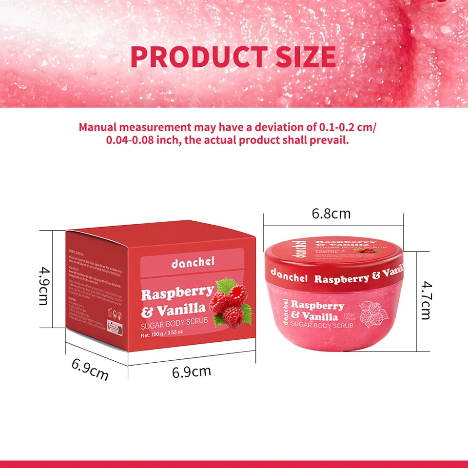 Raspberry & Vanilla Sugar Body Scrub for Smooth Exfoliated Skin