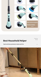 9-in-1 Electric Cordless Spin Scrubber for Deep Home Cleaning
