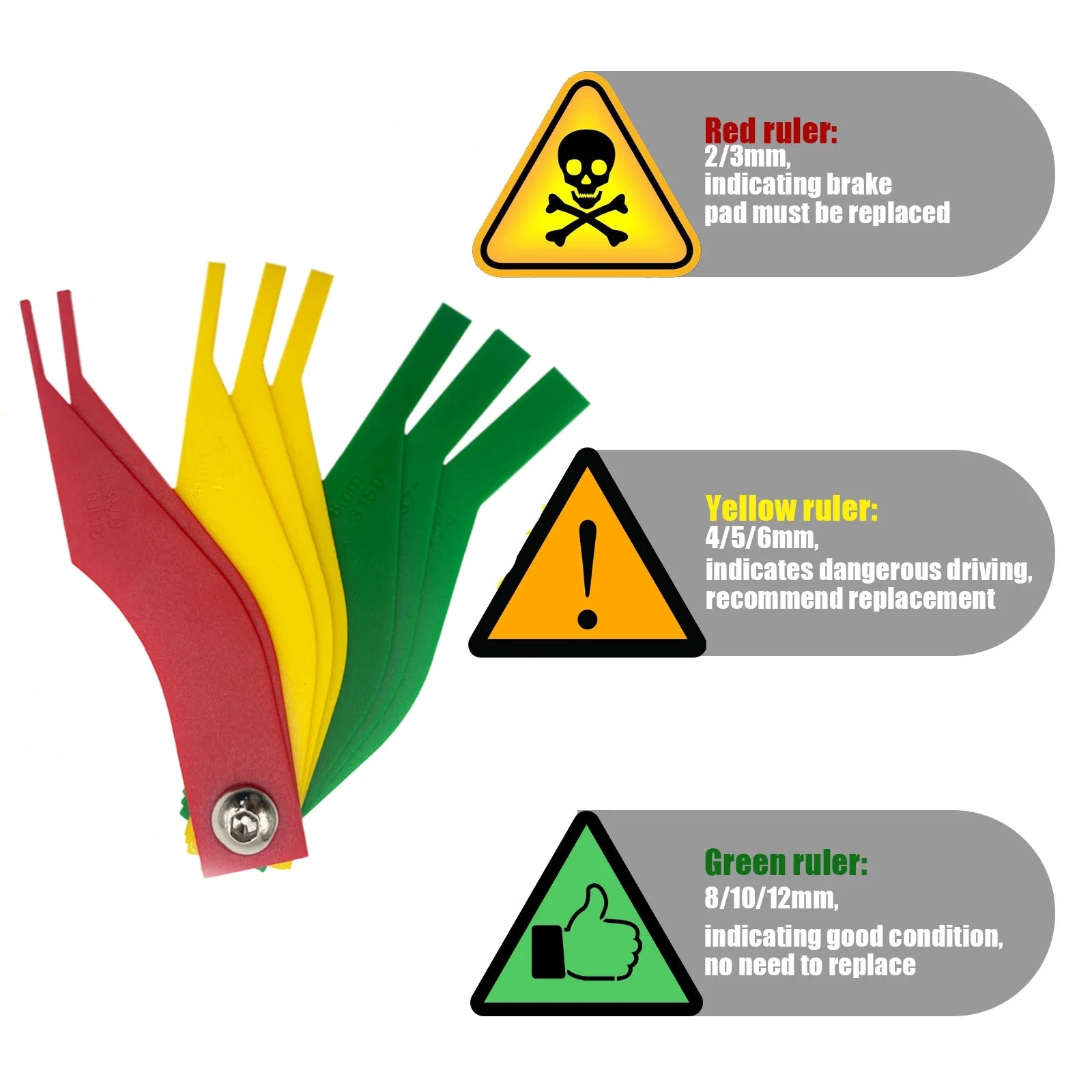 Automotive Brake Pad Thickness Gauge Diagnostic Tool - 4