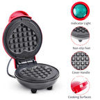 Mini Heart-Shaped Electric Waffle Maker for Breakfast