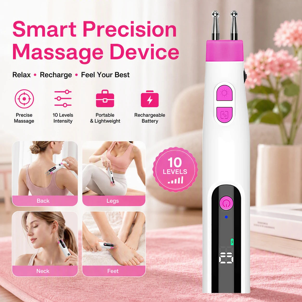Handheld Electric Precision Massager for Face and Body - 7