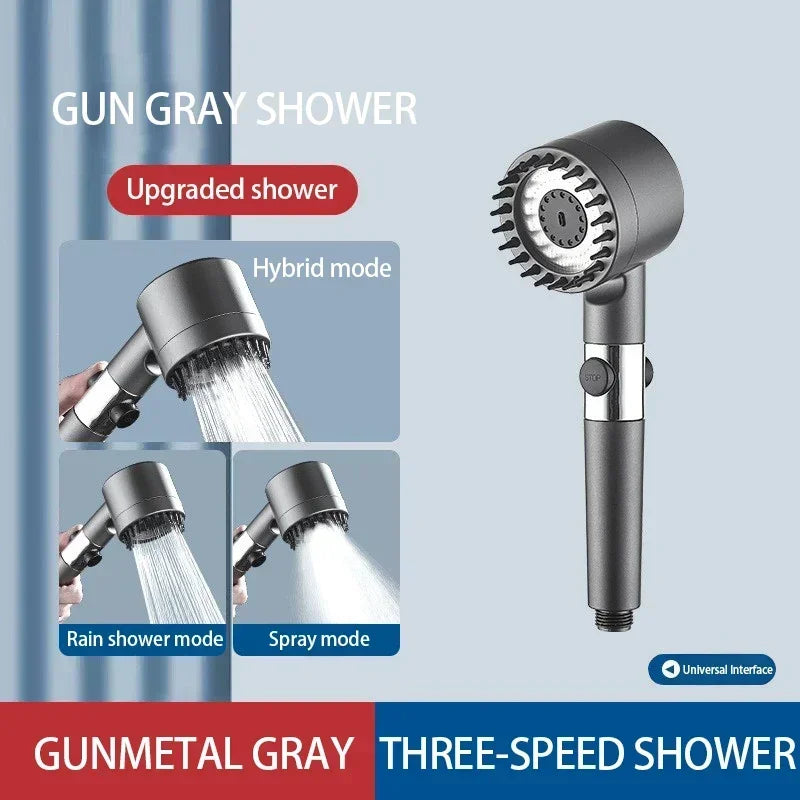 High-Pressure Adjustable Massage Shower Head with Filter