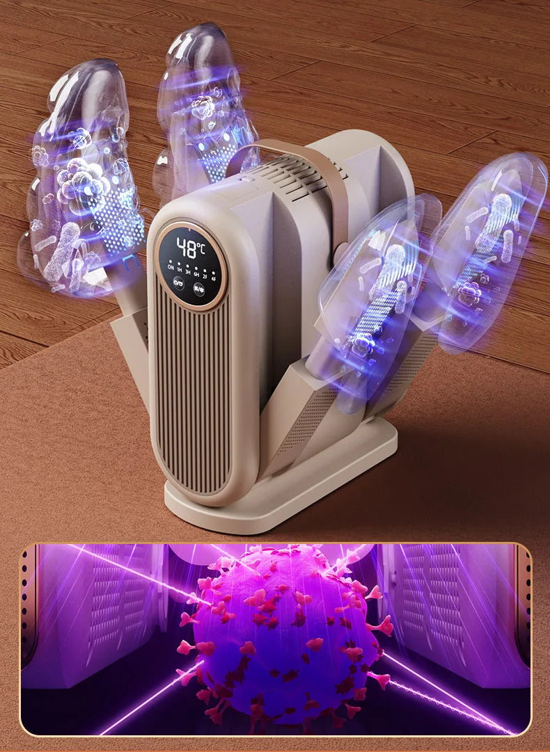 Foldable Electric Shoe Dryer and Deodorizer with Timer