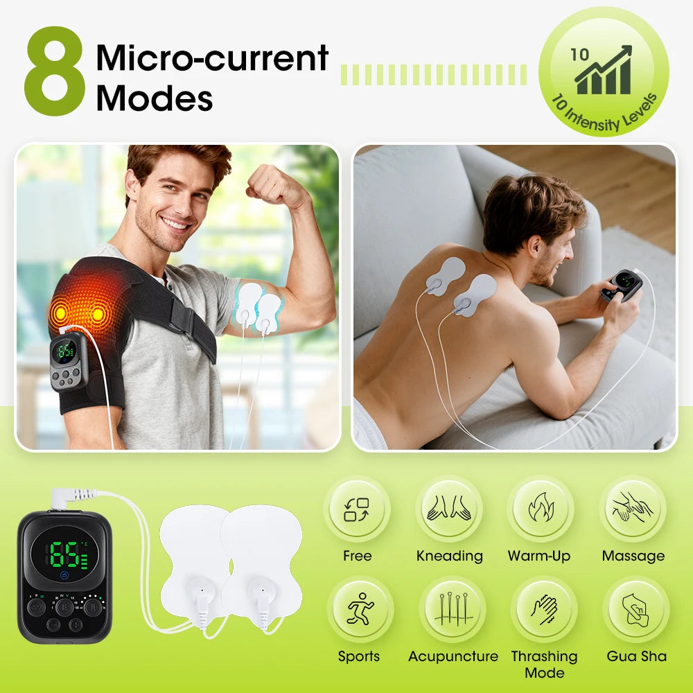 Wireless Heated Shoulder Massager with Vibration and App Control