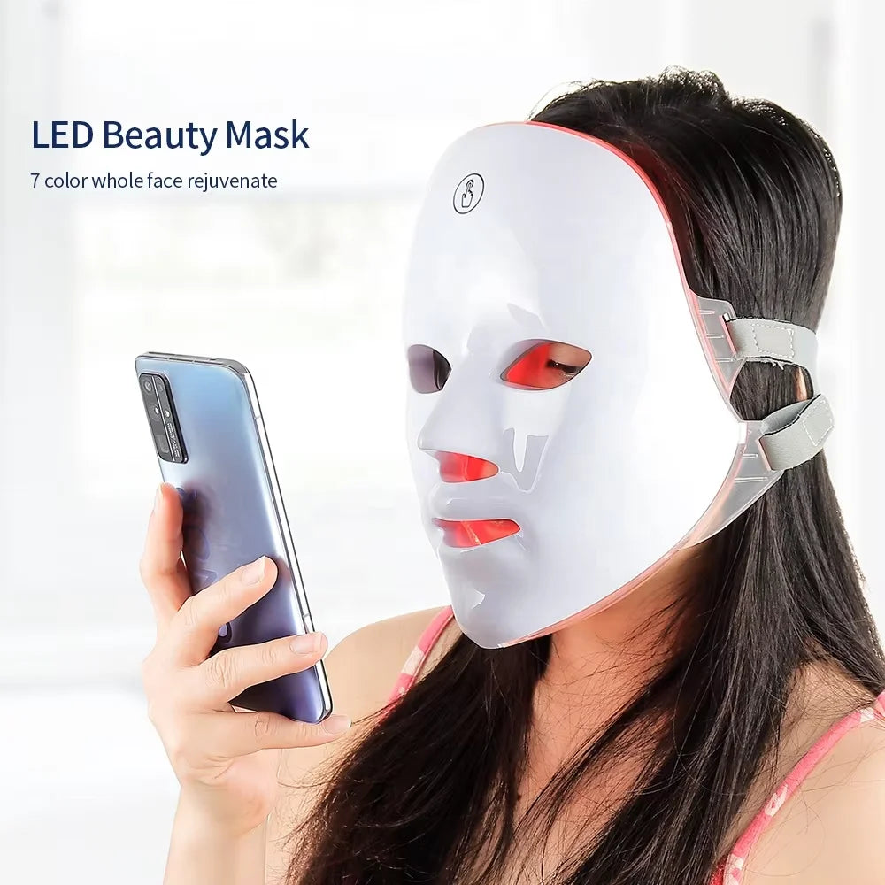 7-Color Rechargeable LED Facial Mask for Skin Rejuvenation - 5