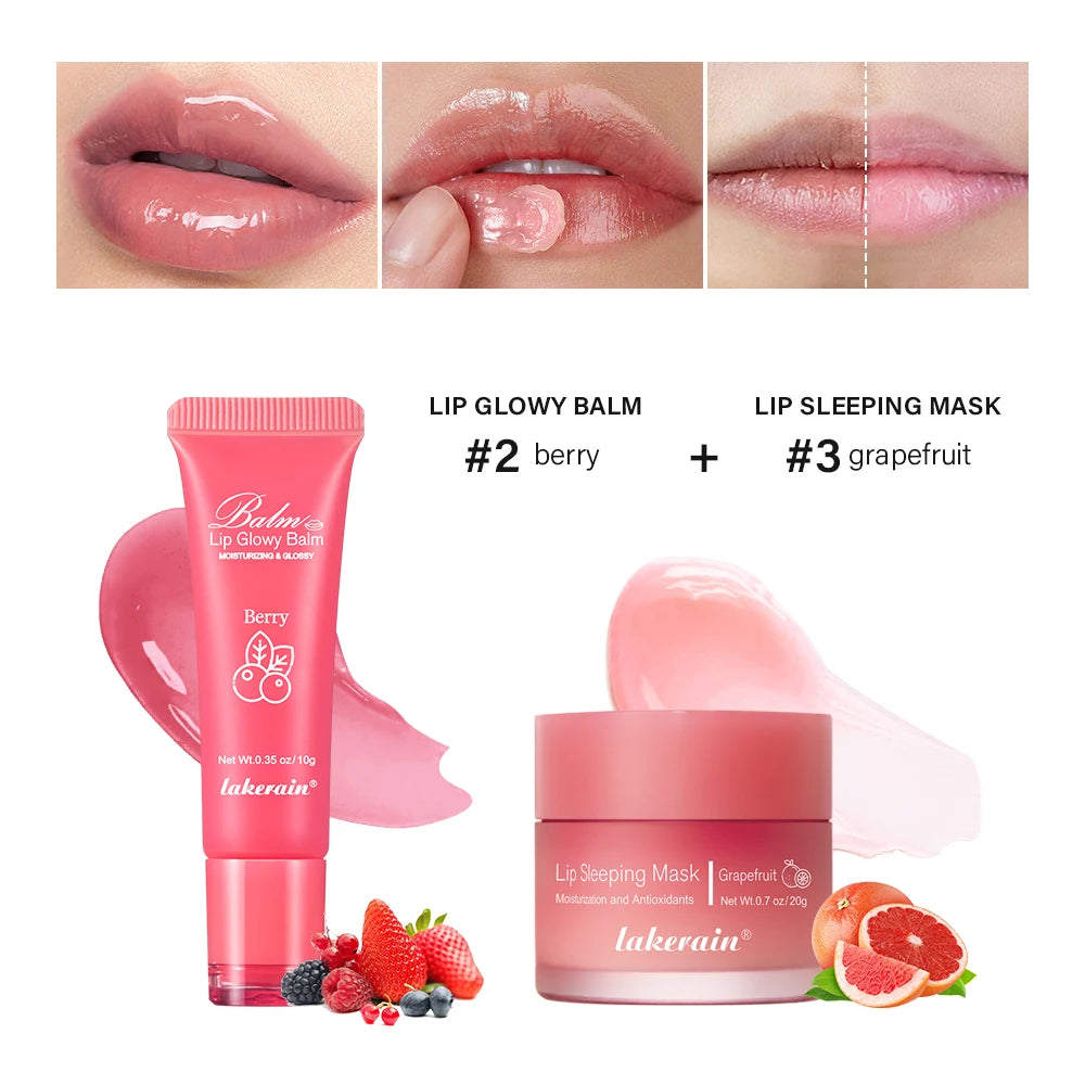 Moisturizing Lip Balm and Sleeping Mask Care Set - 28