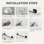 Wall Mounted No-Drill Bathroom Towel Rack