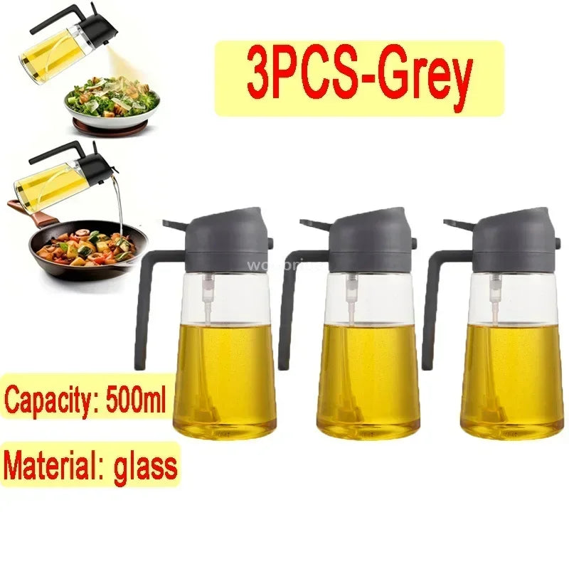 2-in-1 Glass Oil Dispenser and Spray Bottle