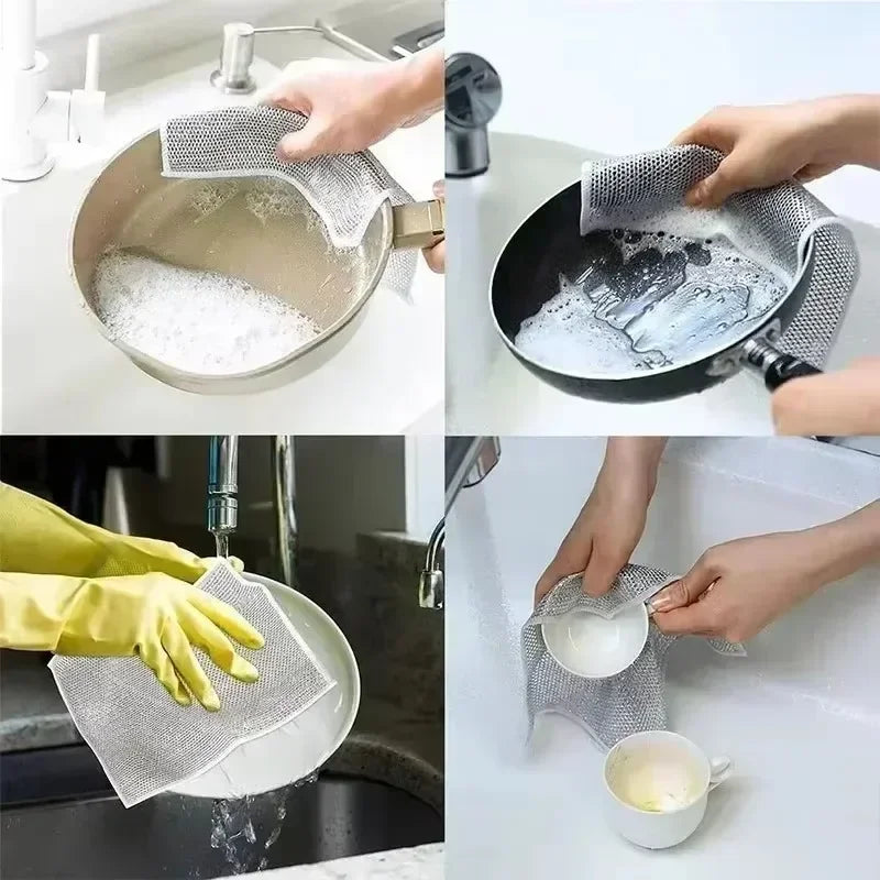 Double-Sided Non-Stick Silver Wire Kitchen Cleaning Cloth