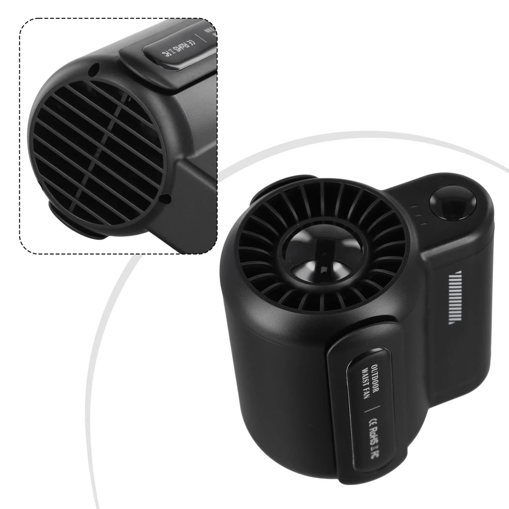 Portable Rechargeable Waist Clip Cooling Fan for Travel and Sports
