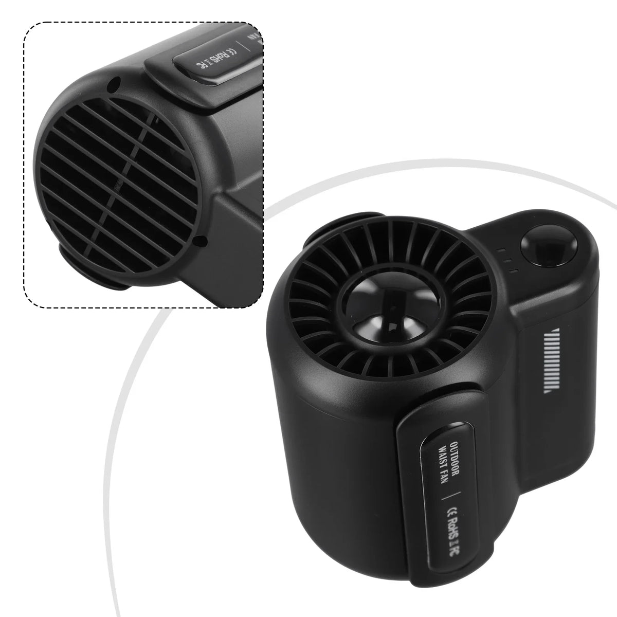 Portable Rechargeable Waist Clip Cooling Fan for Travel and Sports